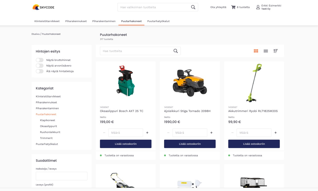 Data Systems Verkkokauppa , Homepage – QIWS
