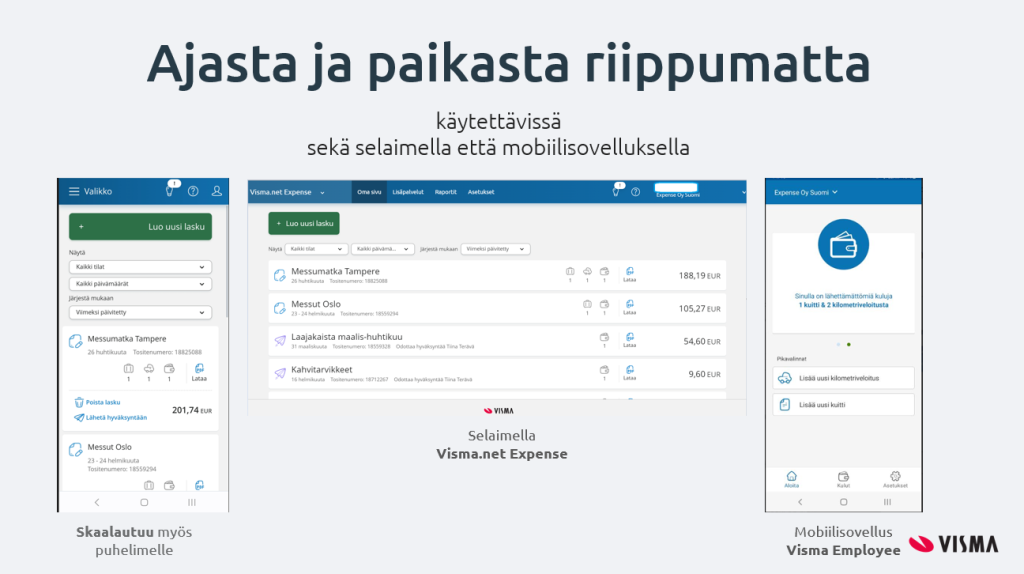 Expense skaalautuu puhelimelle